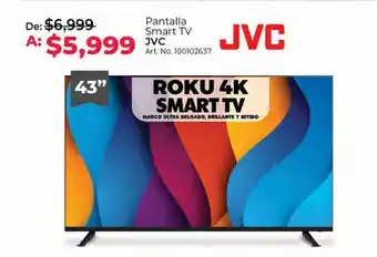 Office Depot Pantalla smart tv jvc 43" oferta