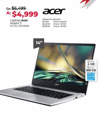 Office Depot Laptop acer aspire 3 oferta