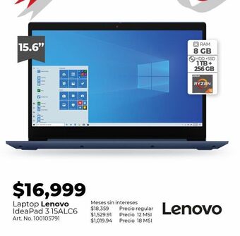 Office Depot Laptop lenovo ideapad 3 15alc6 oferta