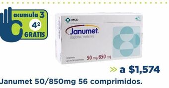 Farmacia San Pablo Janumet 50/850mg 56 comprimidos oferta