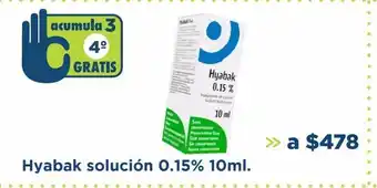 Farmacia San Pablo Hyabak solución 0.15% 10ml oferta