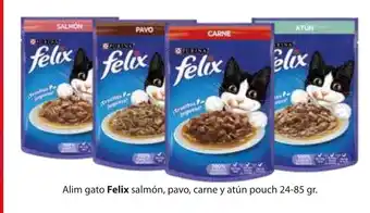 Felix Alim gato salmon, pavo, carne y atun pouch 24-85gr