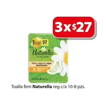 Naturella Toalla fem reg c/a 10-8 pzs