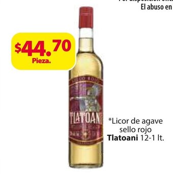 Zorro Tlatoani Licor de agave sello rojo 12-1 lt oferta