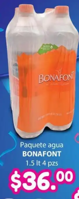 Bonafont Paquete agua 1.5 lt 4 pzs