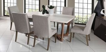 Muebles Dico Comedor de mármol breton con sillas anka capuchino oferta