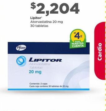 Bodega Aurrerá Lipitor atorvastatina 20mg 30 tabletas oferta