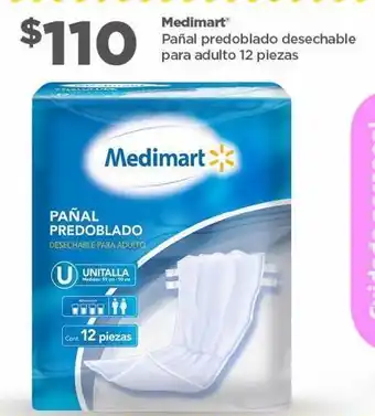 Bodega Aurrerá Medimart pañal predoblado para adulto 12 piezas oferta