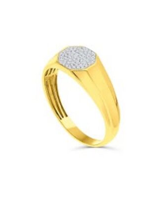 Joyerías Bizzarro Anillo de oro amarillo 10k con 15pts de diamante para caballero (vs1-vs2) (g-h) oferta