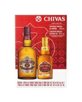 Whisky chivas 12 750ml + chivas extra 13 375ml