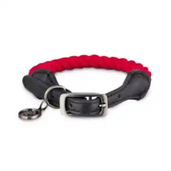 Petco Bond & co collar para perro trenzado negro con rojo, grande 45 cm oferta