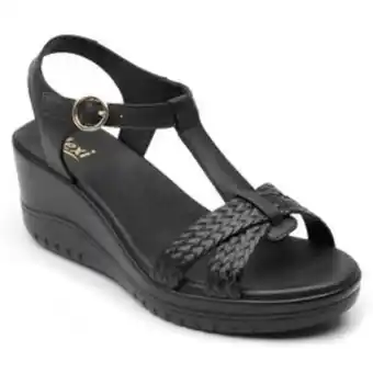 El Bodegón Sandalia con plataforma para dama flexi negro 113307 oferta