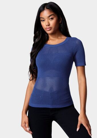 Bebe Open knit short sleeve sweater oferta