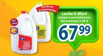 S-Mart S-Mart Leche entera o parcialmente descremada 3.78 lt oferta