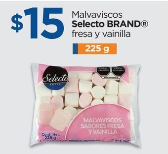 Chedraui Malvaviscos selecto brand fresa y vainilla 225 g oferta