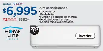 Chedraui Aire acondicionado home line 12000 btu 220v oferta