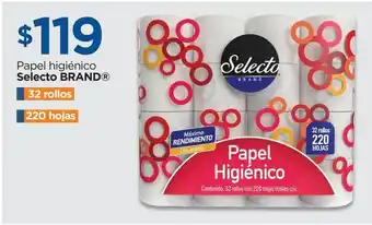 Chedraui Papel higiénico selecto brand 32 rollos 220 hojas oferta