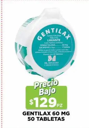 HEB Gentilax 60 mg 50 Tabletas oferta