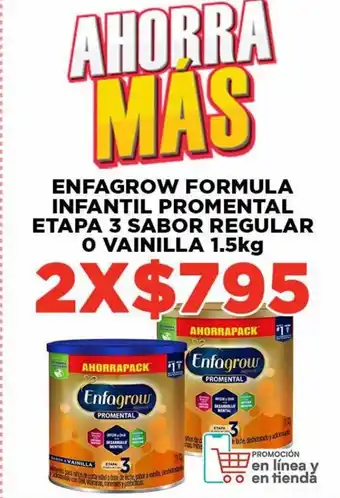Enfagrow Formula Infantil Promental etapa 3 sabor regular o vainilla 1.5 kg