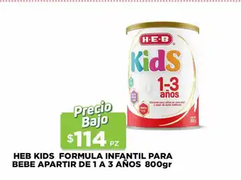 HEB HEB Kids Formula Infantil para bebe apartir de 1 a 3 años 800gr oferta