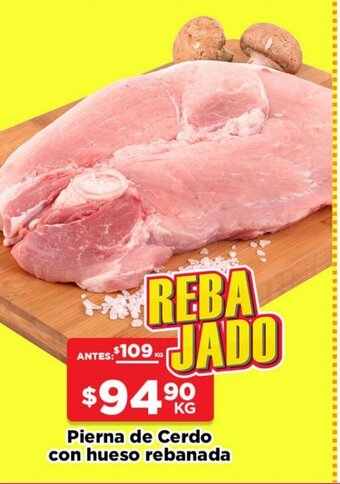 HEB Pierna de Cerdo con hueso rebanada oferta