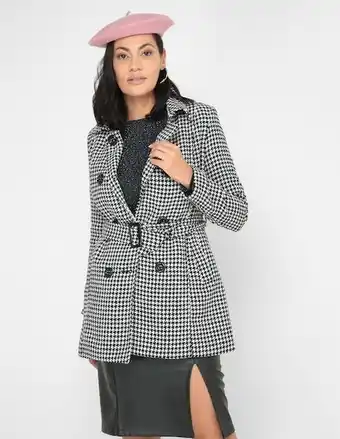 Liverpool Abrigo davinchy con bolsillos estampado pata de gallo para mujer oferta