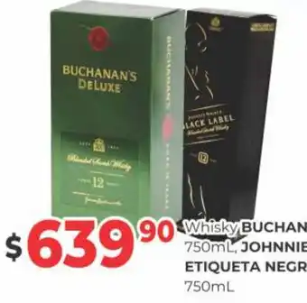 Buchanan's 12 años 750 ml , Johnnie Walker Etiqueta Negra 750 ml