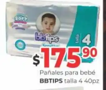 BBtips Pañales para bebe talla 4 40 pz