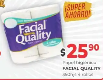 Facial Quality Papel higienico 350 hjs 4 rollos