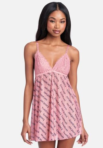 Bebe Bebe lace & mesh babydoll set oferta