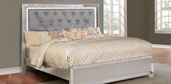 Muebles Dico Cama queen size belisa tela plata oferta