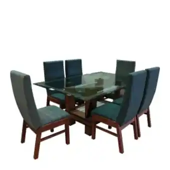 Antecomedor castello chapa 6 sillas mdf echapado okume
