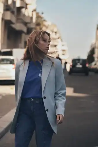 ZARA Blazer larga recta oferta