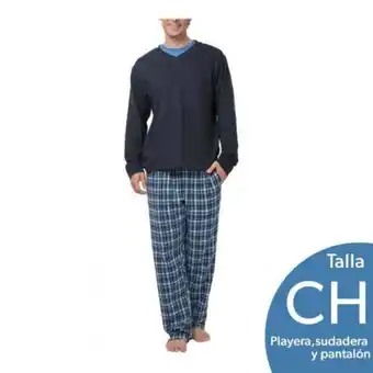 Sam's Club Pijama para caballero perry ellis talla ch azul marino 3 pzas oferta