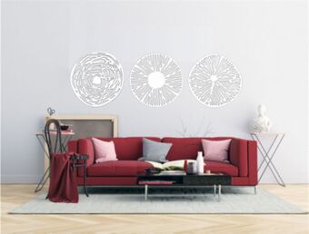 Muebles Dico Set de 3 figuras decorativas para pared círculos blanco oferta