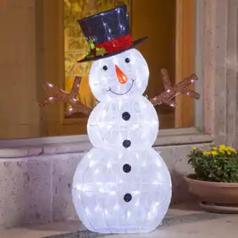 Muñeco de nieve navideño iluminado blanco 1.21 m