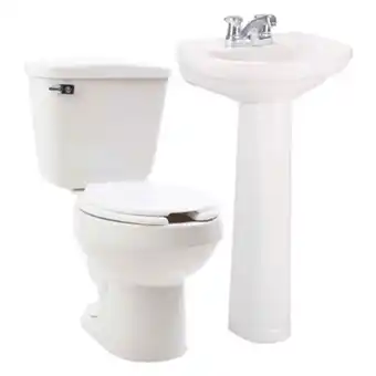 The Home Depot Paquete sanitario vienna 2 piezas redondo 4.8 l blanco incluye taza, tanque y lavabo oferta