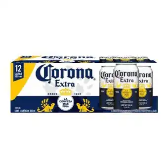 Sam's Club Cerveza clara corona extra caja con 12 latas de 355 ml oferta
