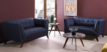 Muebles Dico Juego de 2 love seat kenya azul oferta