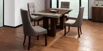 Muebles Dico Comedor rectangular luxor 160 cm con 4 sillas café oferta