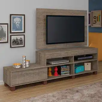 Mesa de t.v. ever canela con panel