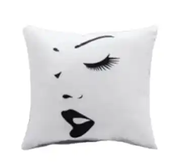 Cojín decorativo ella tela negro