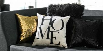 Muebles Dico Cojín decorativo home tela negro oferta
