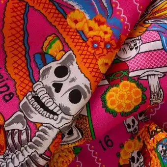 Telas Junco Tafetán- dia de muertos y lotería rosa oferta