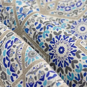 Telas Junco Loneta españa – mosaico marroquí azul oferta