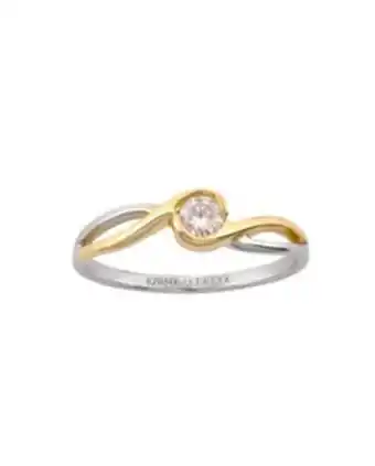 Joyerías Bizzarro Anillo de compromiso solitario de oro blanco y amarillo con un diamante de 20 puntos oferta