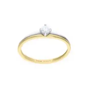 Joyerías Bizzarro Anillo de compromiso solitario de oro blanco y amarillo 14 k con un diamante de 14 puntos oferta