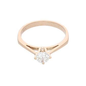 Nacional Monte de Piedad Anillo solitario con diamante en oro amarillo 14 kilates. oferta