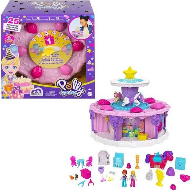 Juguetrón Mattel polly pocket pastel de cumpleanos sorpresas gyw06 oferta