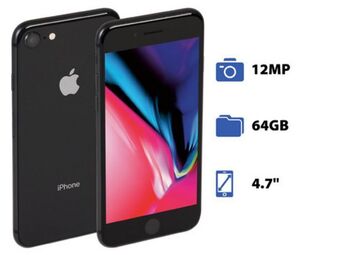 PCEL Smartphone apple iphone 8: procesador chip apple a11 bionic neural engine, almacenamiento de 64gb, pantalla retina de 4.7 oferta